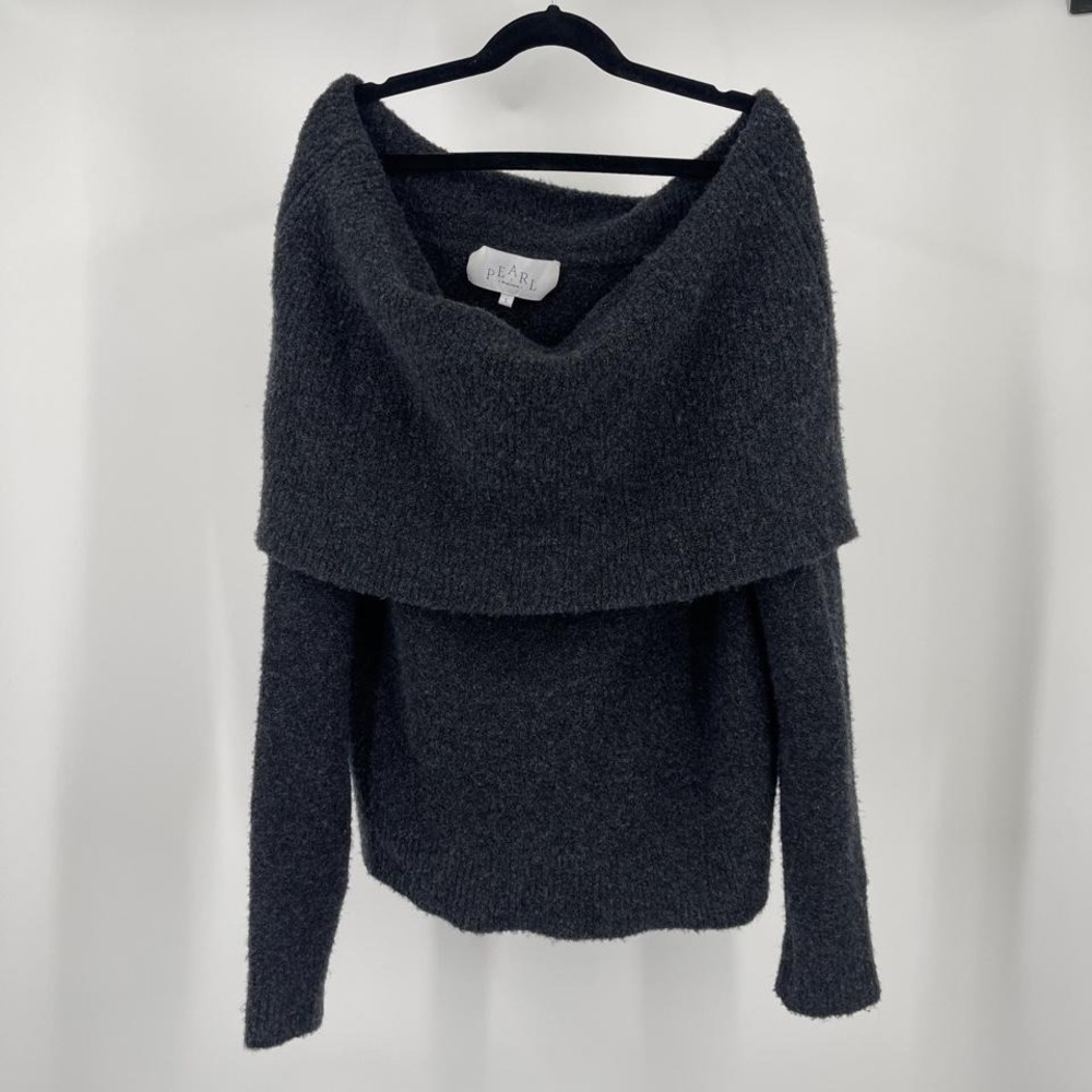 Pearl By Lela Rose Foldover Sweater Quiet Luxury Cozy Minimalist Oversized Small